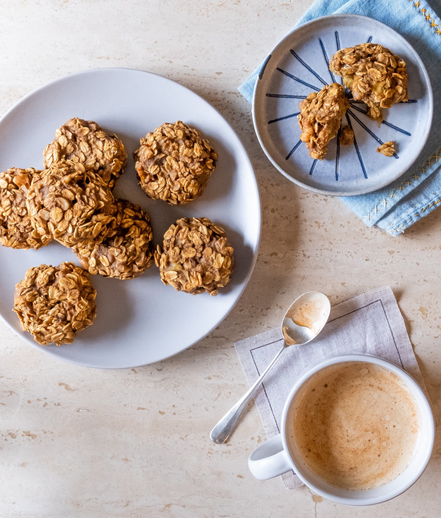 banana oatmeal cookies on plates