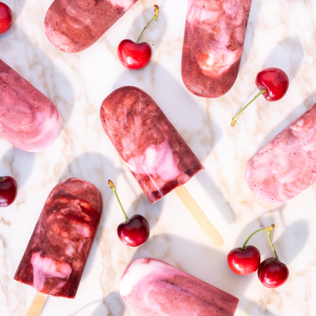 refreshing healthy cherry coconut popsicles