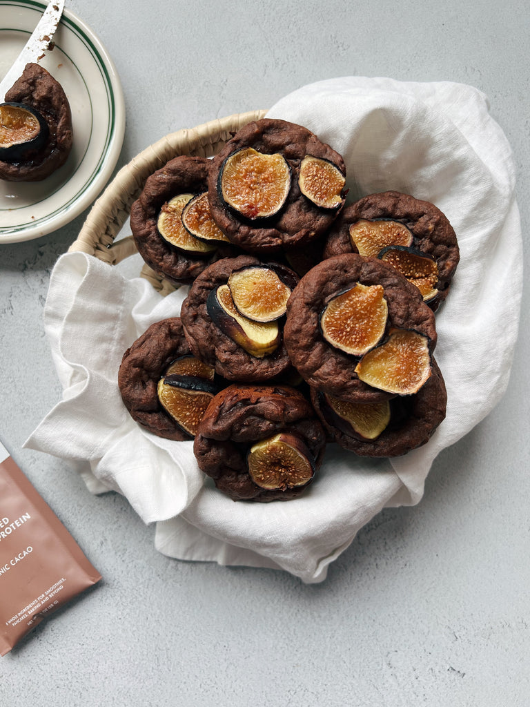 Banana Cacao Muffins Topped with Figs