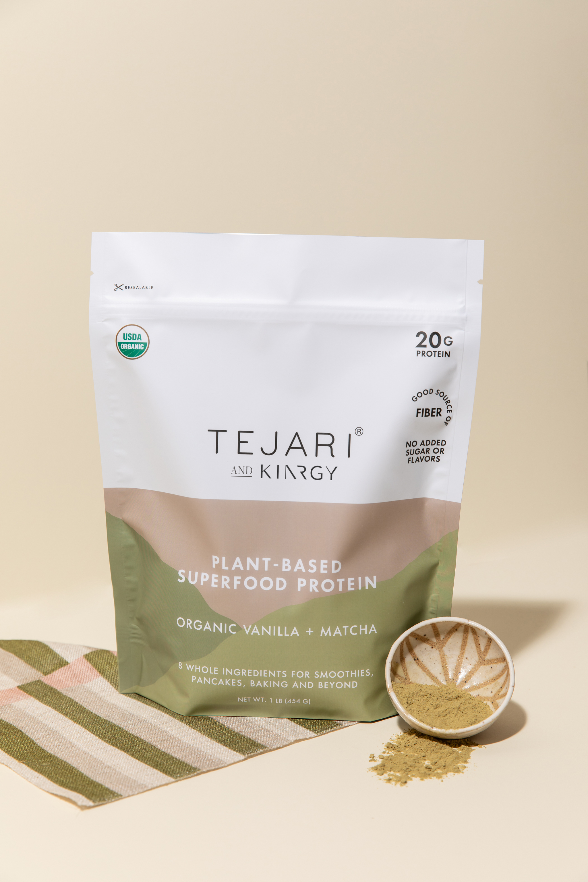 Organic Vanilla + Matcha | 20g Plant-Based Protein Powder | Tejari