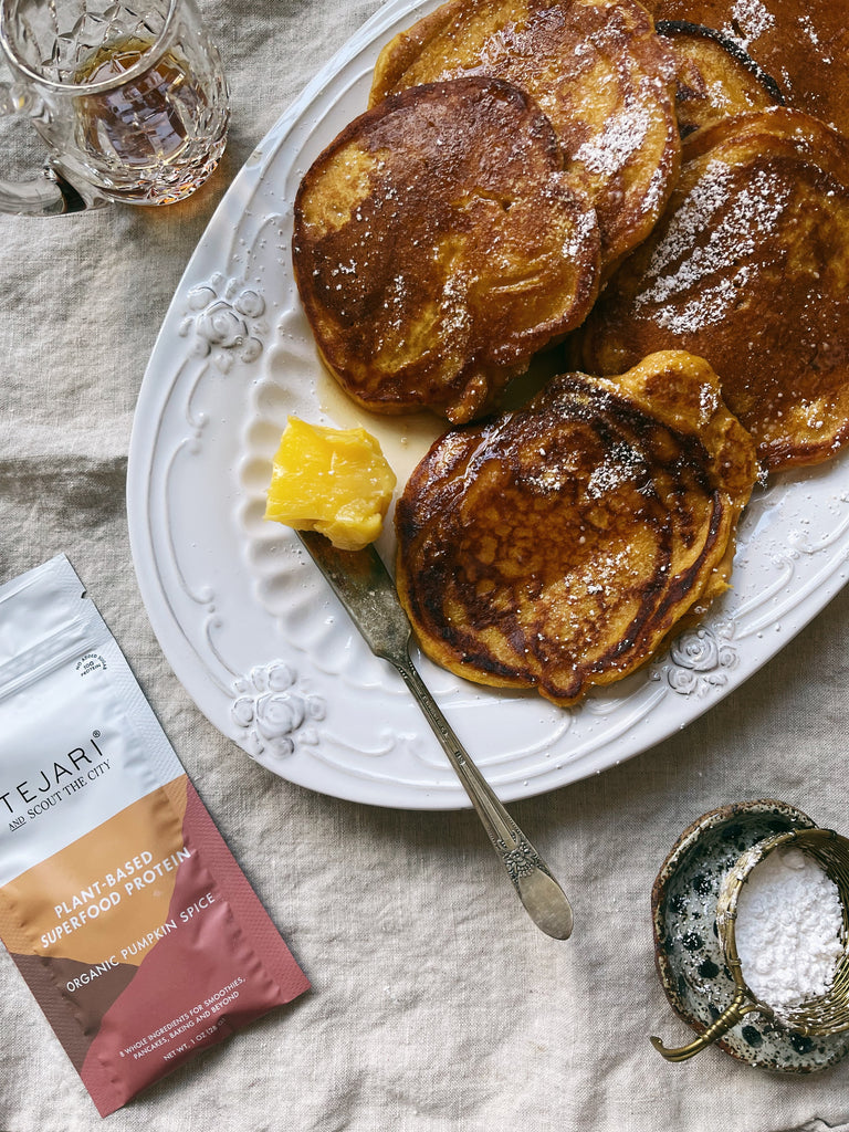 Pumpkin Pancake Spread with butter
