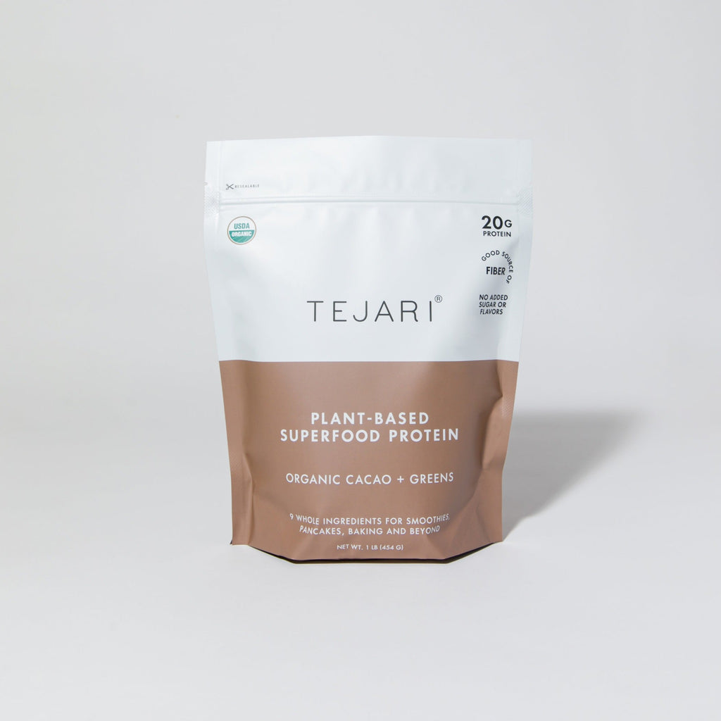Organic Cacao Plant-Based Superfood, Protein Product Image Sachet Label