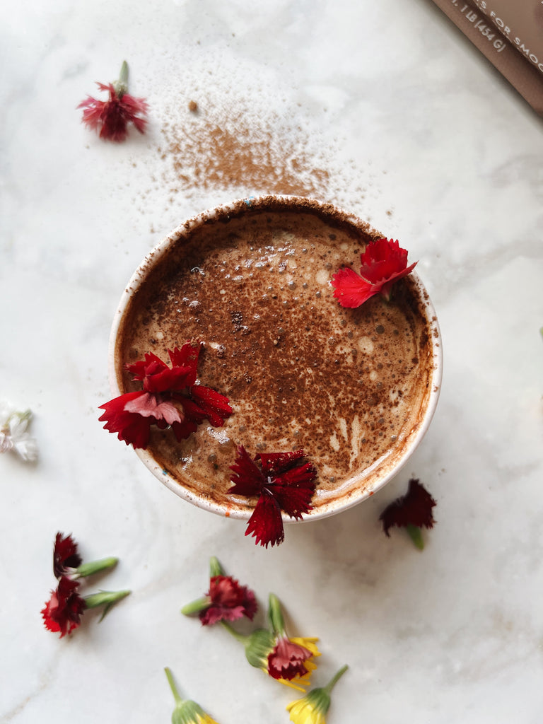 Cacao Organic Hot Chocolate Style Cup with Editable Flowers